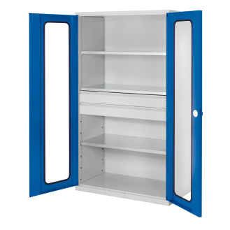 Kappes RasterPlan Großvolumenschränke 1950x1130x590mm Sichtfenstertüren Modell 3 enzianblau-Beschreibung lesen