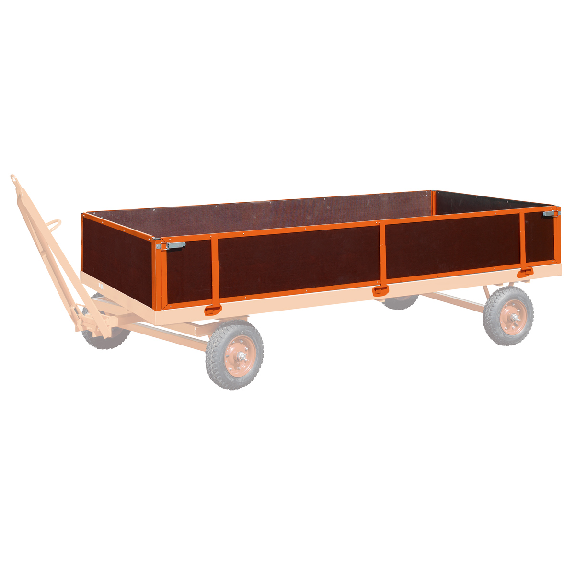 VARIOfit 4 Bordwände 400mm hoch, 2 Seiten abklappbar für Industrieanhänger 3000x1500mm-Beschreibung lesen
