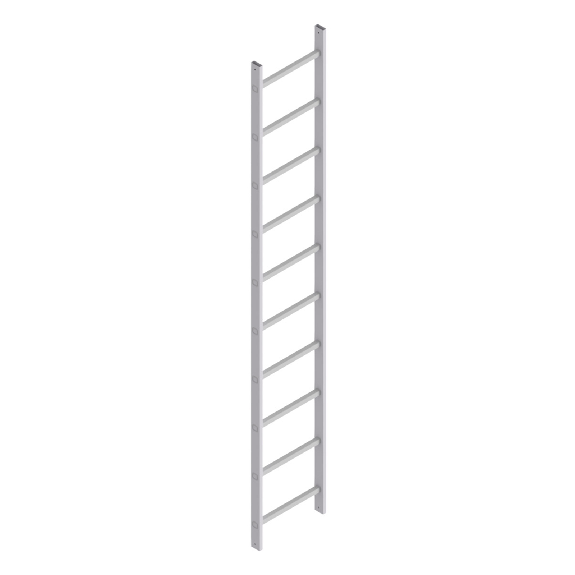 Leiterteil aus Aluminium, 10 Sprossen, Länge 2,8 m Leiterteil aus Aluminium, 10 Sprossen, Länge 2,8 m-Beschreibung lesen