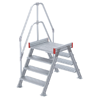 Euroline 512 Übergang 60° 1000mm Stufenbreite 2x4 Stufen Alu gerieft-Beschreibung lesen