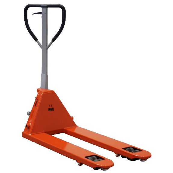 Schefer Gabelhubwagen Premium mit Schnellhub und Polyurethan Lenkräder und tandem Gabelrollen Tragkraft 2500kg-Beschreibung lesen