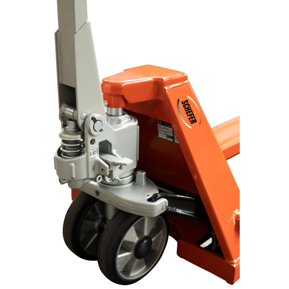 Schefer Gabelhubwagen Premium SP 27-115 Tragkraft 2700kg mit Gummi Lenkräder + Polyurethan Tandem Gabelrollen-Beschreibung lesen
