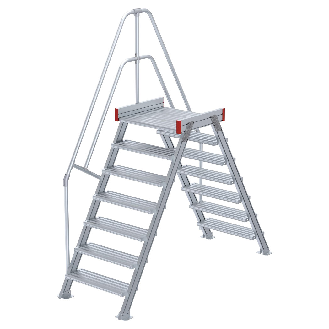 Euroline 512 Übergang 60° 600mm Stufenbreite 2x7 Stufen Alu gerieft-Beschreibung lesen