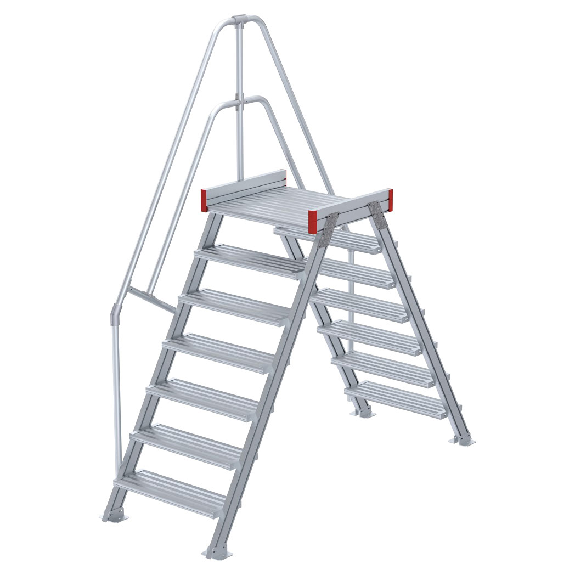 Euroline 512 Übergang 60° 600mm Stufenbreite 2x7 Stufen Alu gerieft-Beschreibung lesen