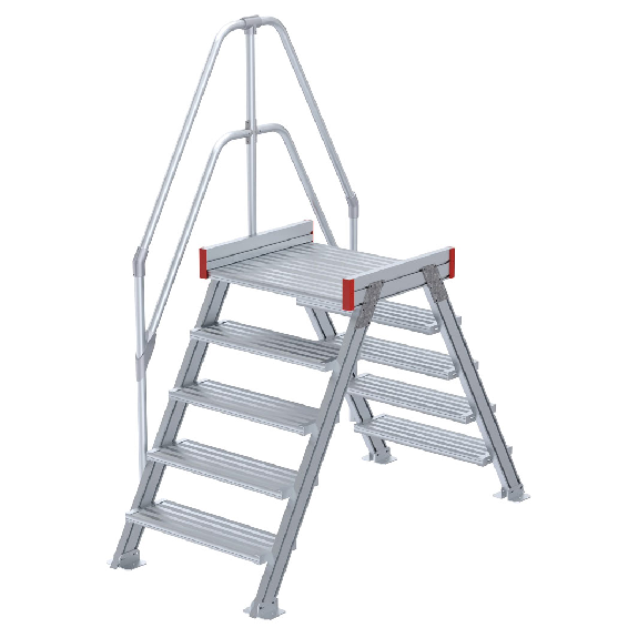 Euroline 512 Übergang 60° 800mm Stufenbreite 2x5 Stufen Alu gerieft-Beschreibung lesen