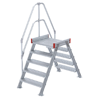Euroline 512 Übergang 60° 800mm Stufenbreite 2x5 Stufen Alu gerieft-Beschreibung lesen