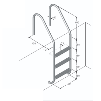 Eichenwald Poolleiter Modell 05 Marina Beckentiefe 1620mm 5 Stufen-Beschreibung lesen