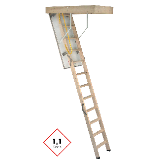 Minka Bodentreppe Complete aus Fichte mit U-Wert 1,1 W/m2K 220-280cm Raumhöhe 120x54cm Deckenöffnung-Beschreibung lesen