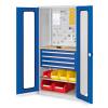Kappes RasterPlan Schubladenschränke 1950x1000x600mm Sichtfenstertüren Modell 36 enzianblau
