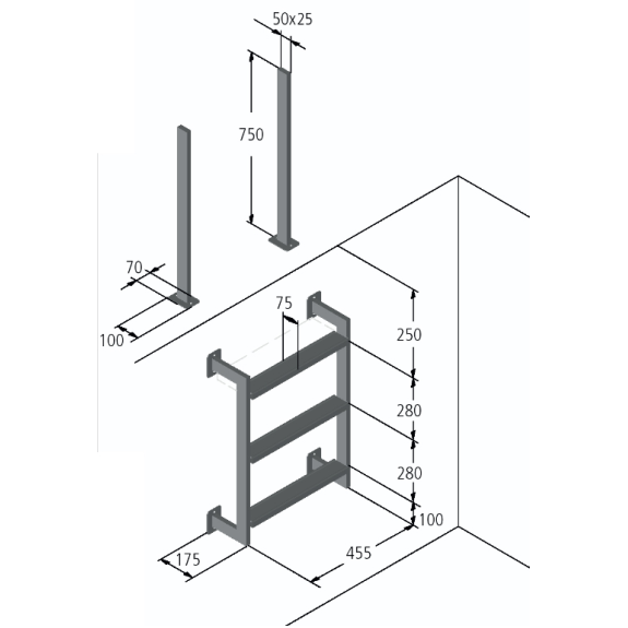 Eichenwald Poolleiter Modell 12.3 Klassik mit 2 Griffstangen Beckentiefe 1060mm 3 Stufen-Beschreibung lesen