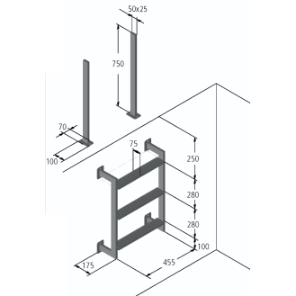 Eichenwald Poolleiter Modell 12.3 Klassik mit 2 Griffstangen Beckentiefe 1060mm 3 Stufen-Beschreibung lesen