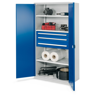 Kappes Schwerlastschränke ohne Mitteltrennwand 1950x1000x600mm Modell 46 Doppelwandtüren enzianblau-Beschreibung lesen