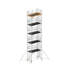 Layher Rollgerüst Uni Breit P2 Safety Plus mit Doppelgeländer und ausziehbaren Gerüststützen 12,20m AH