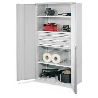 Schwerlastschrank ohne Mitteltrennwand 1950x1000x600mm mit Vollblechtüren-Beschreibung lesen