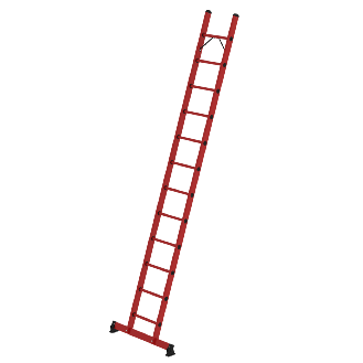 Anlegeleiter aus Kunststoff mit nivello-Traverse, 12 Sprossen-Beschreibung lesen