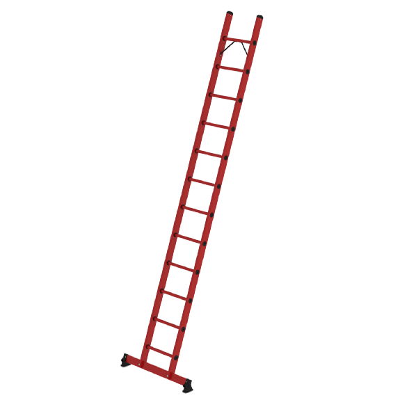 Anlegeleiter aus Kunststoff mit nivello-Traverse, 12 Sprossen-Beschreibung lesen