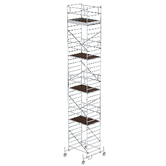 MUNK Rollgerüst mit Doppelplattform 1,35x1,80m Plattform, 11,35m AH-Beschreibung lesen