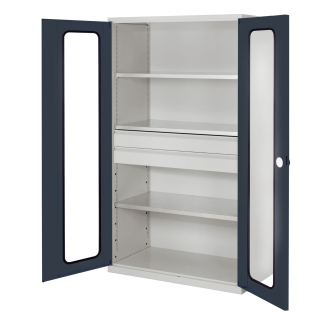Kappes RasterPlan Großvolumenschränke 1950x1130x590mm Sichtfenstertüren Modell 3 anthrazitgrau-Beschreibung lesen