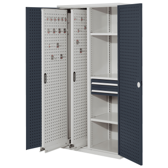 Vertikalschrank mit Lochplattentüren 1950x1000x600mm-Beschreibung lesen