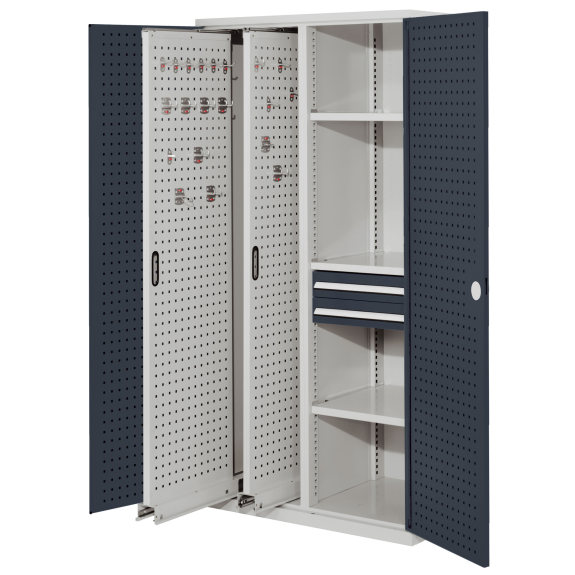 Vertikalschrank mit Lochplattentüren 1950x1000x600mm-Beschreibung lesen