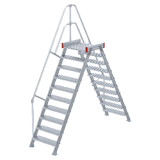 Euroline 512 Übergang 60° 800mm Stufenbreite 2x10 Stufen Alu gerieft-Beschreibung lesen