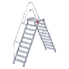 Euroline 512 Übergang 60° 800mm Stufenbreite 2x10 Stufen Alu gerieft