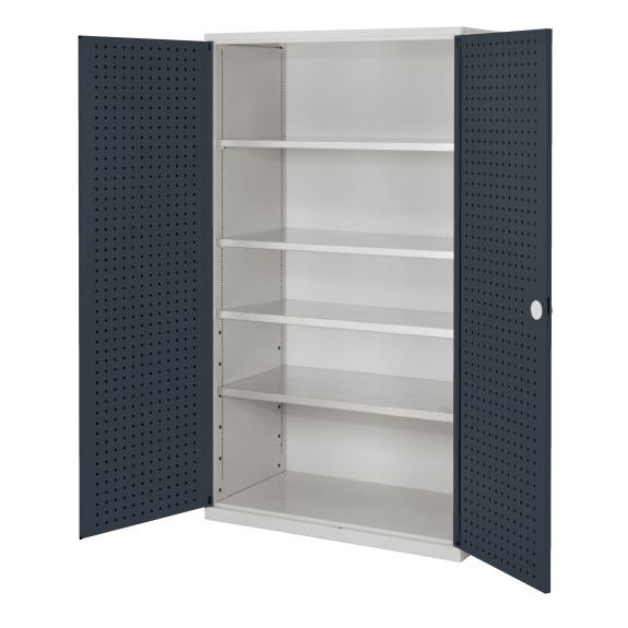 Großvolumenschrank mit Lochplattentüren 1950x1130x590mm-Beschreibung lesen
