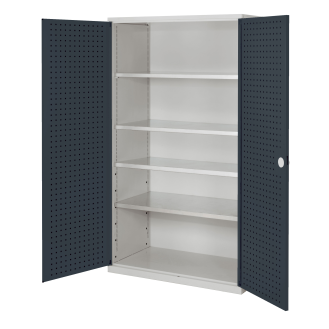 Großvolumenschrank mit Lochplattentüren 1950x1130x590mm-Beschreibung lesen