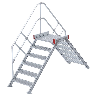Euroline 512 Übergang 45° 1000mm Stufenbreite 2x6 Stufen Alu gerieft-Beschreibung lesen