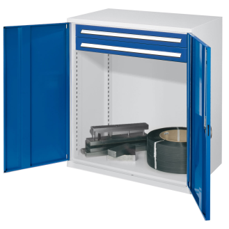 Kappes Schwerlast-Beistellschränke ohne Mitteltrennwand 1110x1000x600mm Modell 64 Vollblechtüren enzianblau-Beschreibung lesen