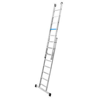 Iller Stufen Schiebeleiter ERGO Plus mit standfester Quertraverse 2x10 Stufen-Beschreibung lesen
