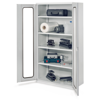 Robuster Schrank ohne Mitteltrennwand 1950x1000x600mm mit Sichtfenstertüren-Beschreibung lesen