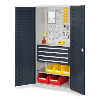 Schubladenschrank mit Lochplattentüren 1950x1000x600mm-Beschreibung lesen