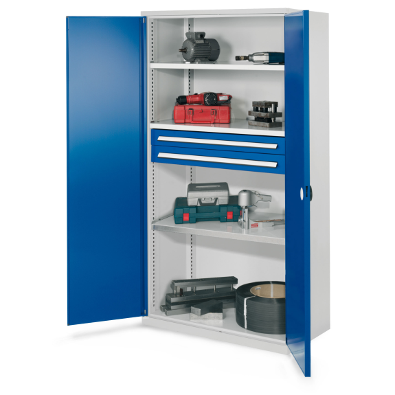 Kappes Schwerlastschränke ohne Mitteltrennwand 1950x1000x600mm Modell 45 Doppelwandtüren enzianblau-Beschreibung lesen
