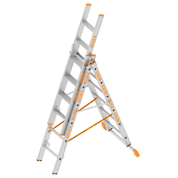 Layher TOPIC 1041 Allzweckleiter mit rutschhemmenden R12 3x6 Stufen-Beschreibung lesen