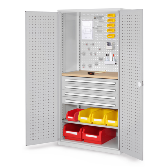 Schubladenschrank mit Lochplattentüren 1950x1000x600mm-Beschreibung lesen