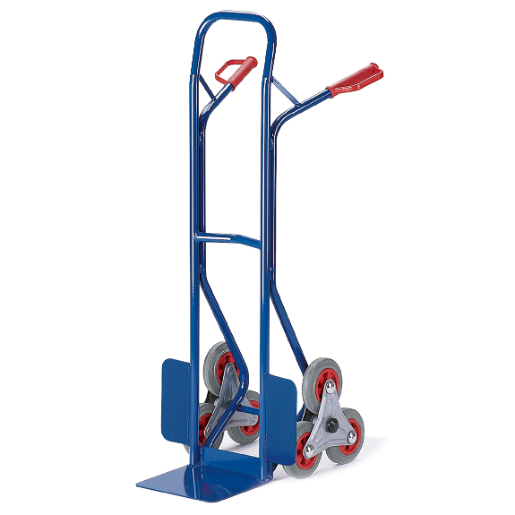 Rollcart Stahlrohr-Treppenkarre, mit dreiarmigen Radsternen, Schaufelbreite 300mm-Beschreibung lesen