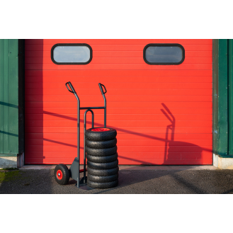 Sackkarre mit unterstützender Kippfunktion, Tragkraft 350 kg, pannensichere Reifen 260 mm-Beschreibung lesen