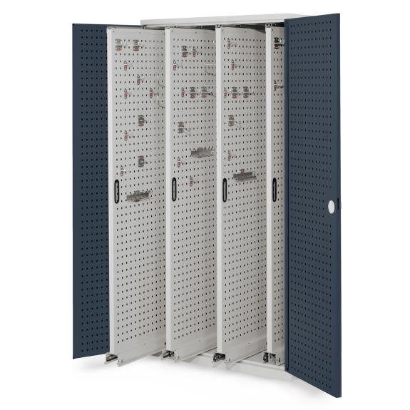 Vertikalschrank 1950x1000x600mm mit Lochplattentüren-Beschreibung lesen