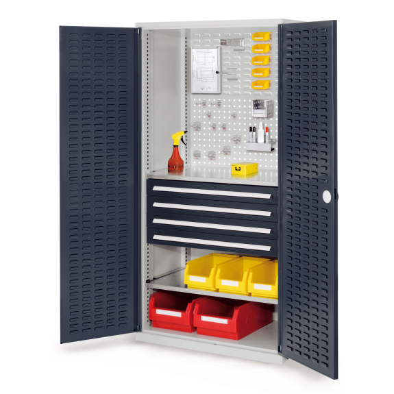 Kappes RasterPlan Schubladenschränke 1950x1000x600mm Schlitzplattentüren Modell 23 anthrazitgrau-Beschreibung lesen
