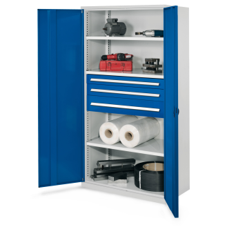 Kappes Schwerlastschränke ohne Mitteltrennwand 1950x1000x600mm Modell 46 Vollblechtüren enzianblau-Beschreibung lesen