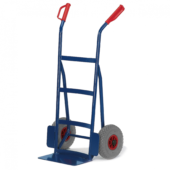 Rollcart Sackkarre -965- mit nach hinten gewölbtem Flacheisen an Schaufel 1200mm hoch Vollgummi-Beschreibung lesen