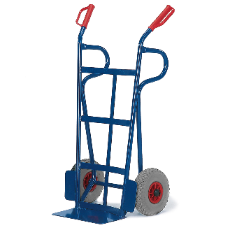 Rollcart Sackkarre -966- mit nach hinten gewölbtem Flacheisen an Schaufel 1250mm hoch Vollgummi-Beschreibung lesen