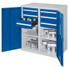 Kappes Schwerlast-Beistellschränke mit Mitteltrennwand 1110x1000x600mm Vollblechtüren Modell 71 enzianblau