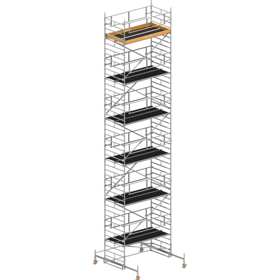 Layher Rollgerüst Uni Breit P2 Safety Plus mit Doppelgeländer 13,38m AH-Beschreibung lesen