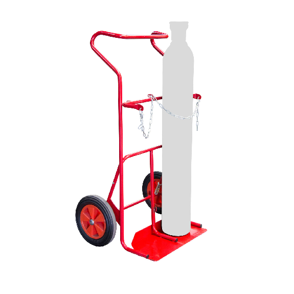 FIMM Sackkarre mit Kipphilfe für 2 Flaschen Tragkraft 250kg mit 400mm pneumatische Reifen-Beschreibung lesen
