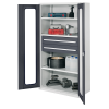 Robuster Schrank ohne Mitteltrennwand mit Sichtfenstertüren 1950x1000x600 mm
