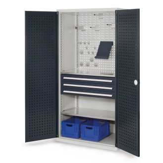 Schubladenschrank mit Lochplattentüren 1950x1000x600mm-Beschreibung lesen
