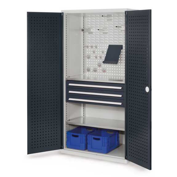 Schubladenschrank mit Lochplattentüren 1950x1000x600mm-Beschreibung lesen