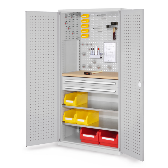 Schubladenschrank mit Lochplattentüren 1950x1000x600mm-Beschreibung lesen